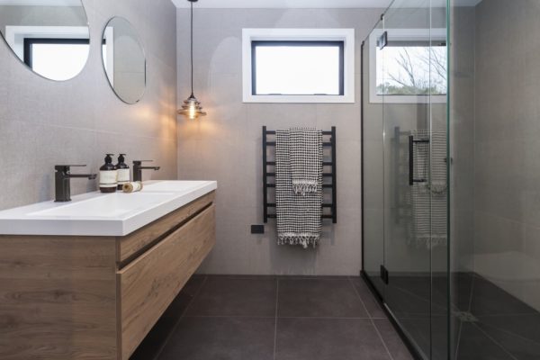 modern bathroom built by Forbes Residential at the Bishop Street new build in Christchurch
